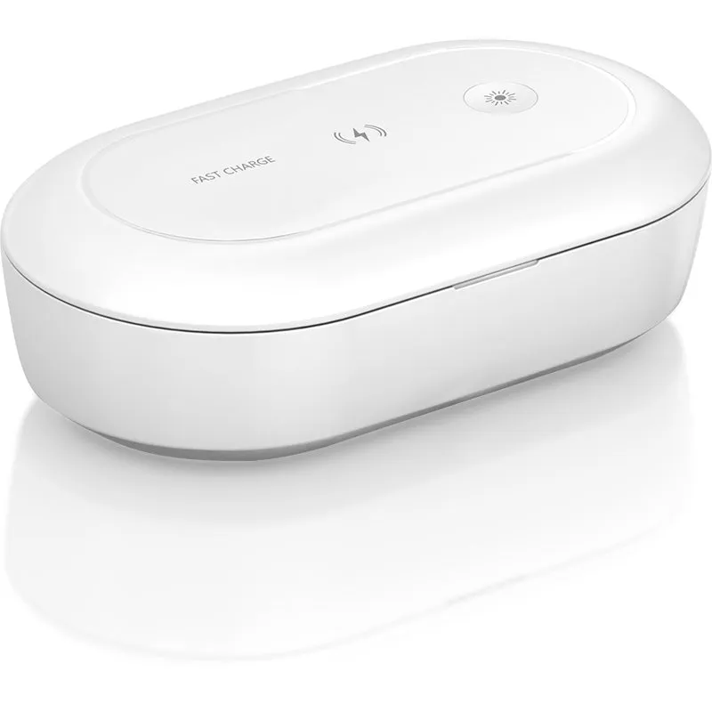UV Sterilization Box For Mask Sanitizer Box Disinfection Sterilizing Phone Charging Wireless Charger white