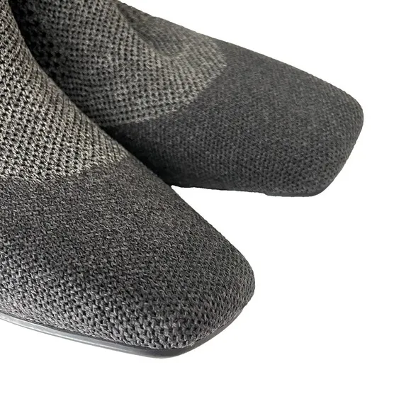 Vivaia Melissa Square Toe Heeled Comfort Perforated Knit Boots Gray Size 40/US 9