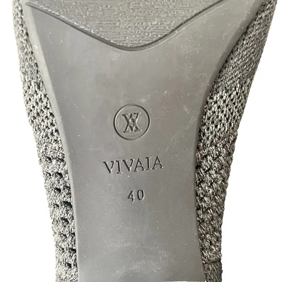 Vivaia Melissa Square Toe Heeled Comfort Perforated Knit Boots Gray Size 40/US 9