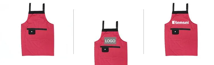 Water-Resistant Apron With Black Shoulder Straps And 2 Front Pockets