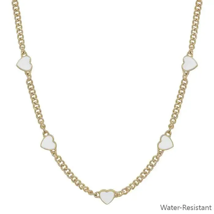 Water Resistant Gold Textured Cross Necklace