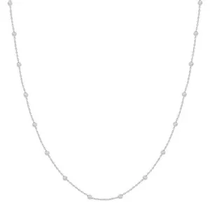 Water Resistant Silver Beaded 16"-18" Necklace
