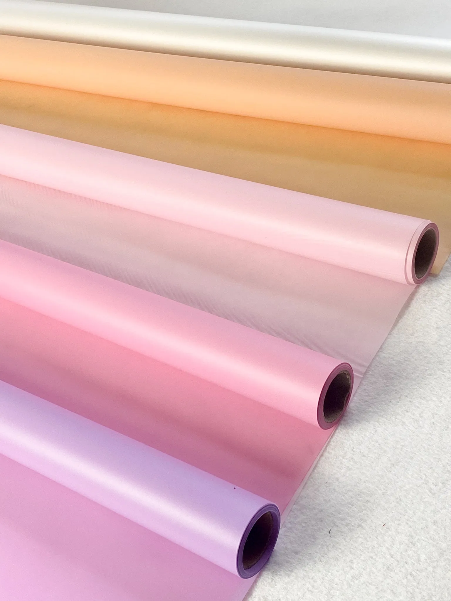 Waterproof Matte Transparent wrapping paper roll in variety color