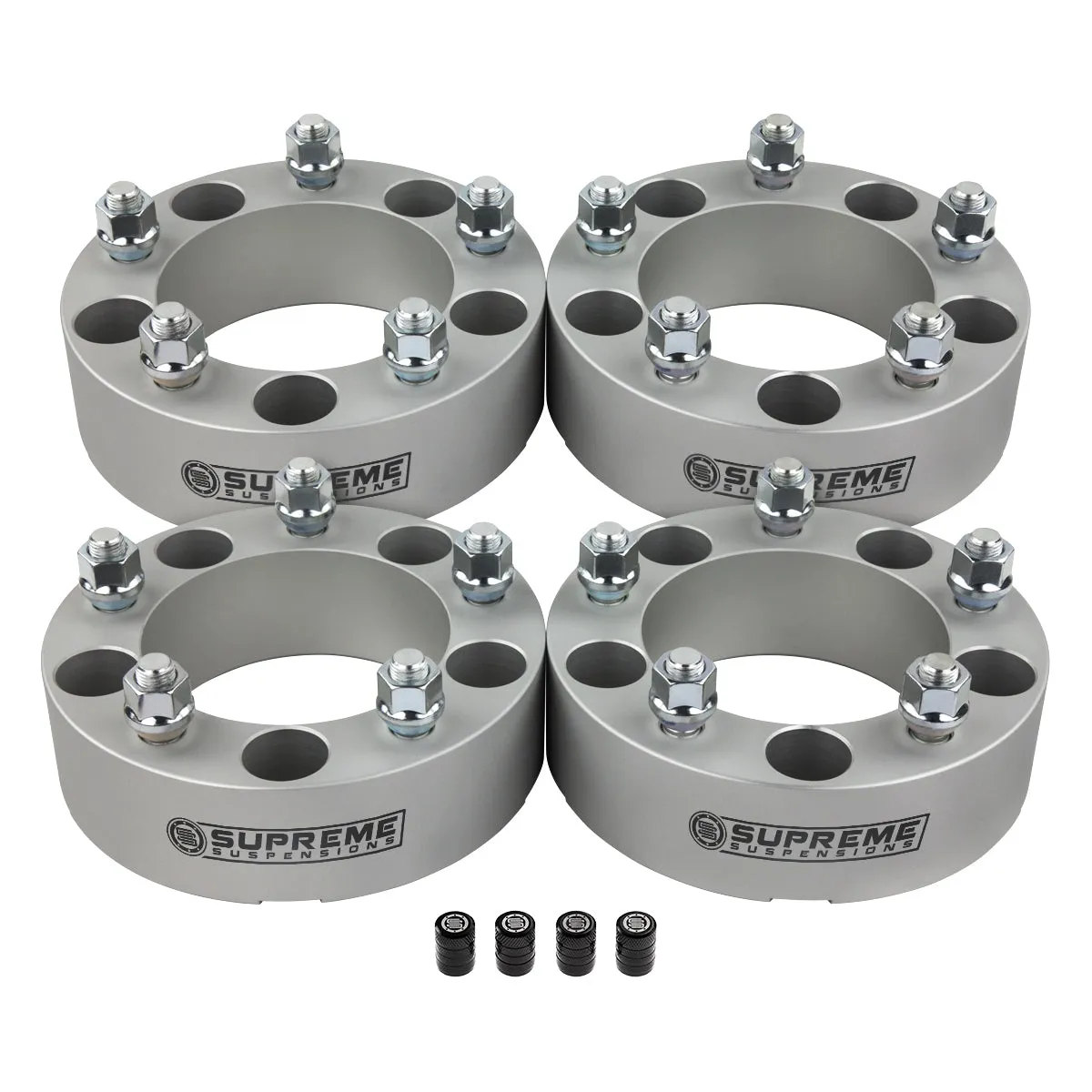 Wheel Spacers Ford F150 / Ram 1500 - 5x5.5" BP / 1/2" x 20 Studs   Valve Caps