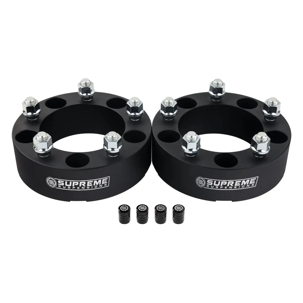 Wheel Spacers Ford F150 / Ram 1500 - 5x5.5" BP / 1/2" x 20 Studs   Valve Caps