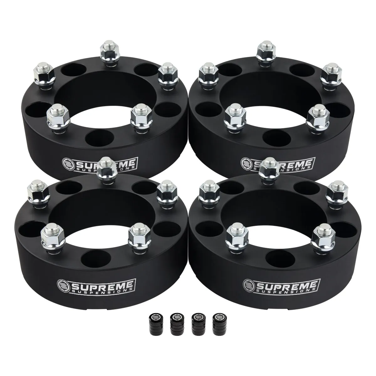 Wheel Spacers Ford F150 / Ram 1500 - 5x5.5" BP / 1/2" x 20 Studs   Valve Caps