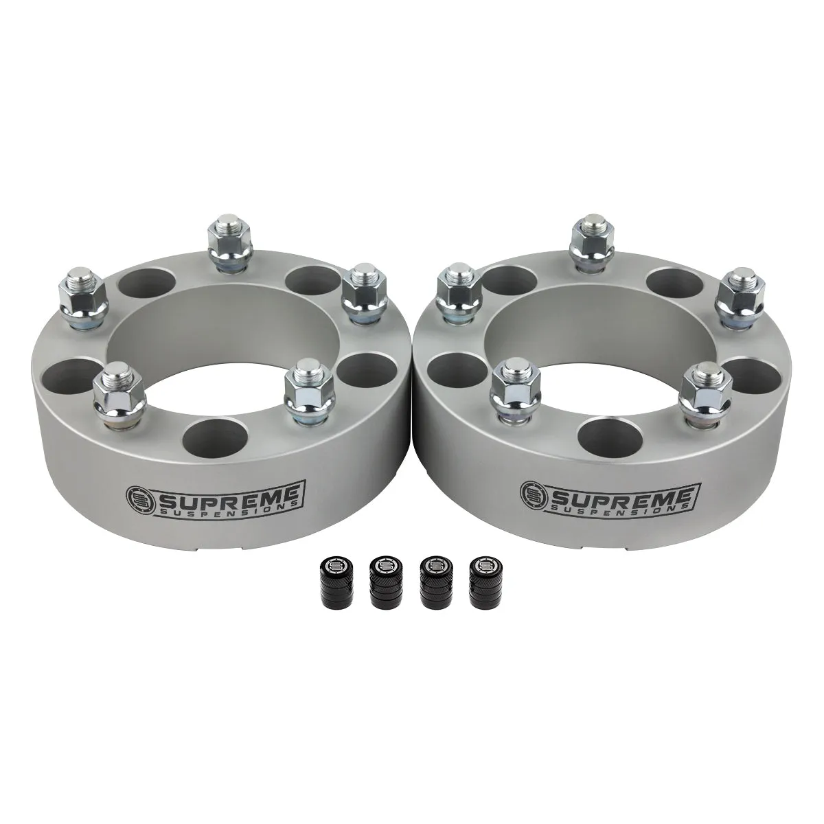 Wheel Spacers Ford F150 / Ram 1500 - 5x5.5" BP / 1/2" x 20 Studs   Valve Caps