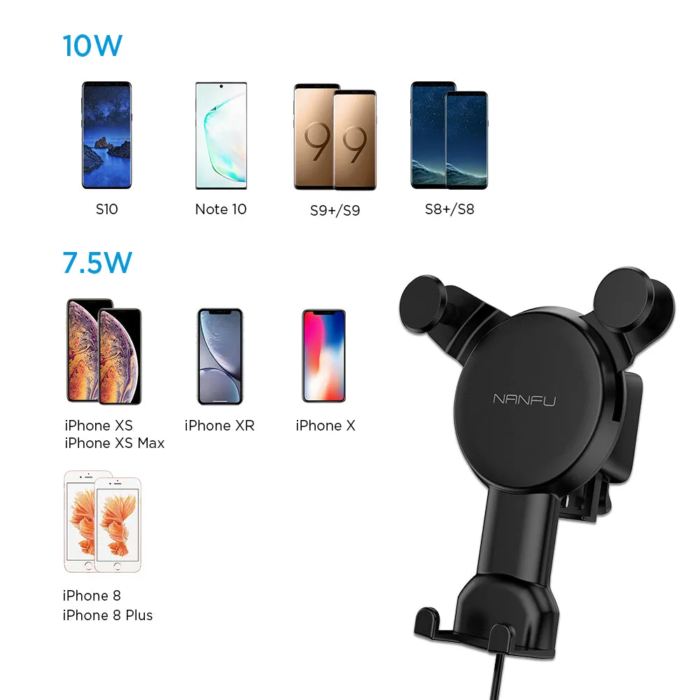 Wireless Car Charger Mount With Air Vent Phone Holder