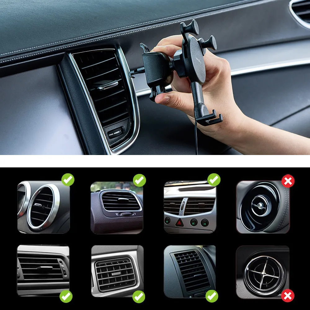 Wireless Car Charger Mount With Air Vent Phone Holder