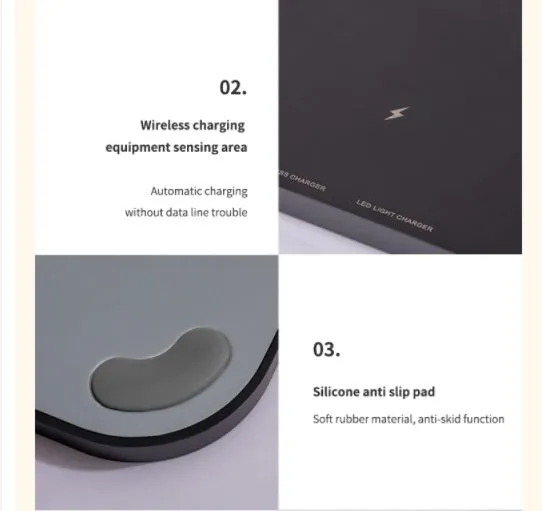 Wireless Charging Digital Alarm Clock LED Lamp