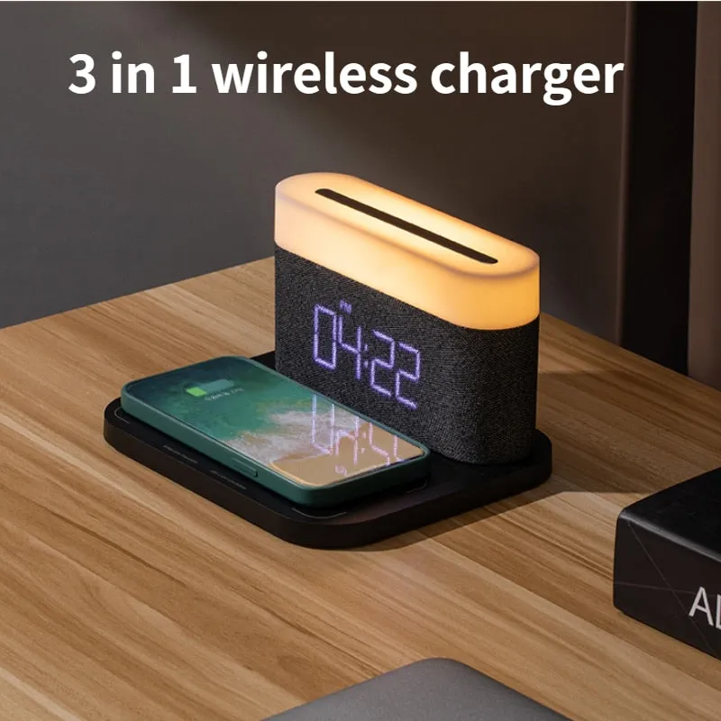 Wireless Charging Digital Alarm Clock LED Lamp