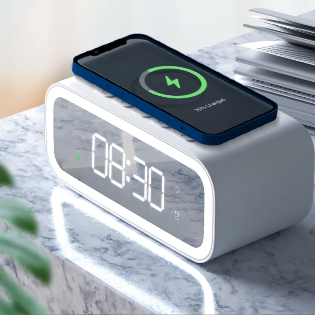 WIWU Time Wireless Charger Wi-W015 fast charging wireless charger cum desk clock and night light