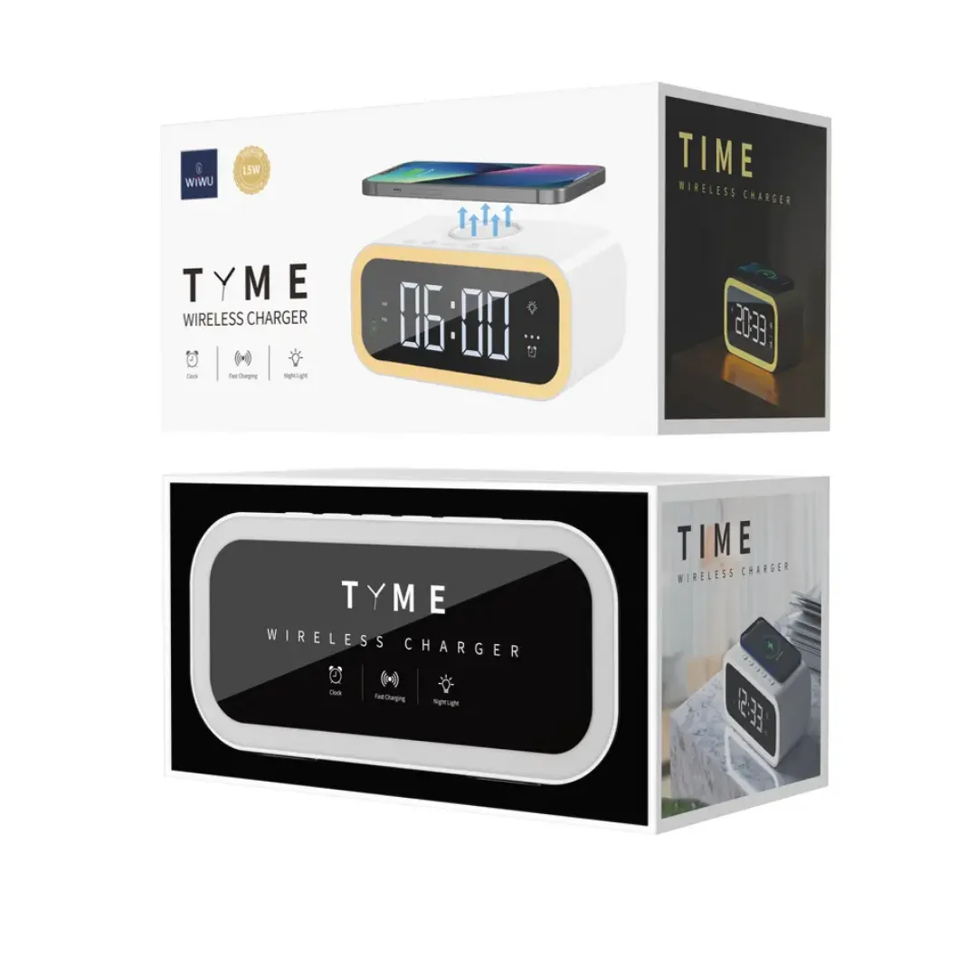 WIWU Time Wireless Charger Wi-W015 fast charging wireless charger cum desk clock and night light