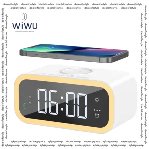 WIWU Time Wireless Charger Wi-W015 fast charging wireless charger cum desk clock and night light