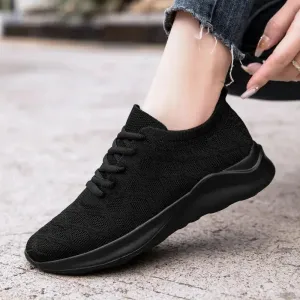 Women Shoes Knitting Sneakers Women Flat Loafers Casual Breathable Walking Sneakers Flats Walking Shoes