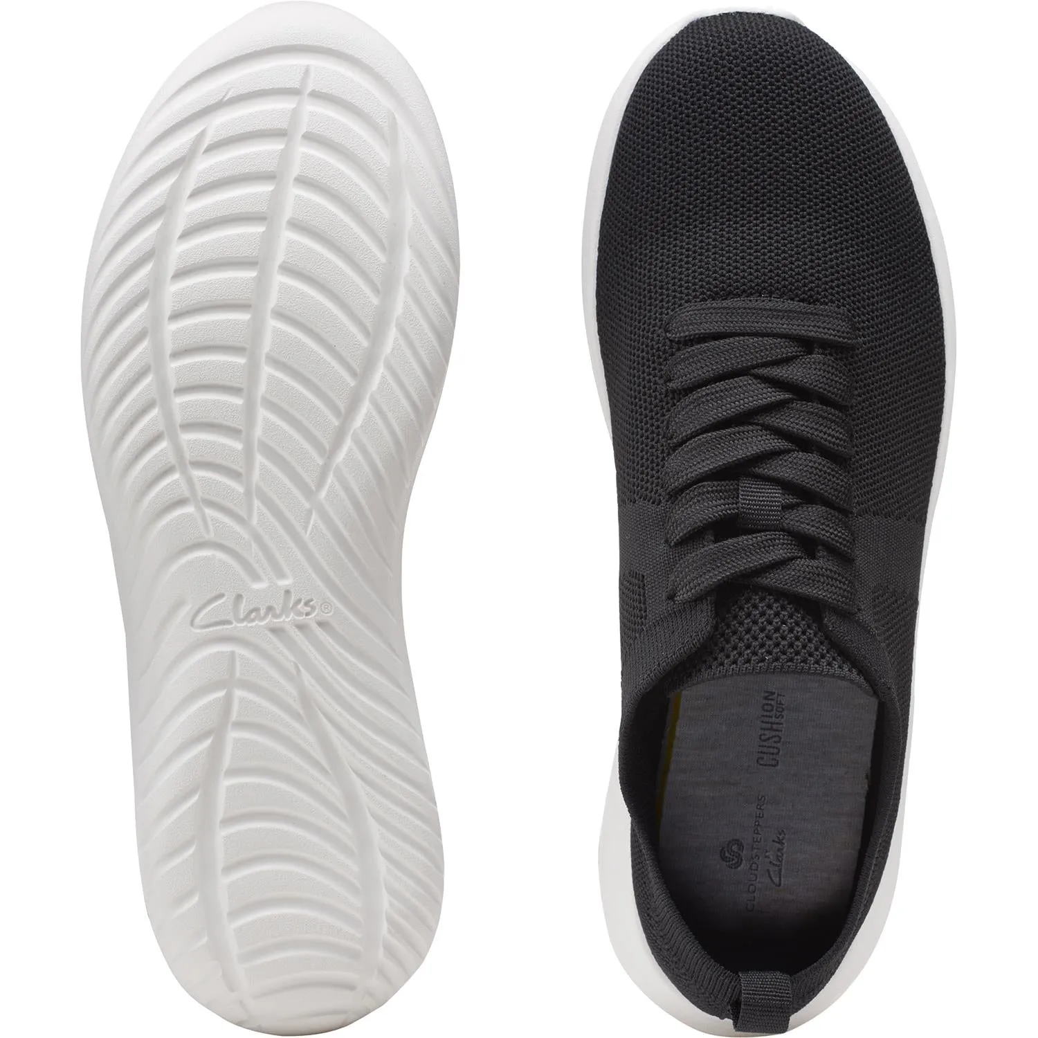 Women's Clarks Cloudsteppers Nova Glint Black Knit Fabric