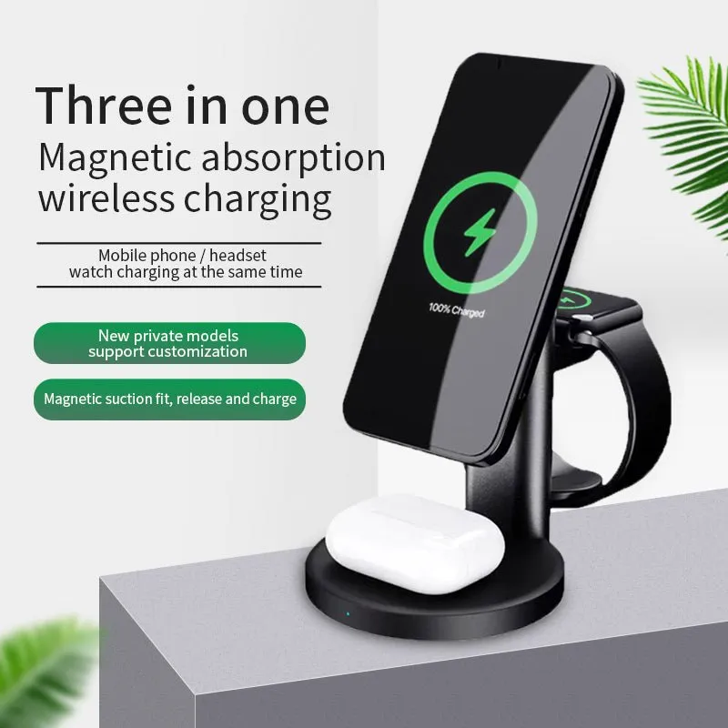 Woowooh 3 In 1 Qi Fast Wireless Charging Station Adjustable Angle
