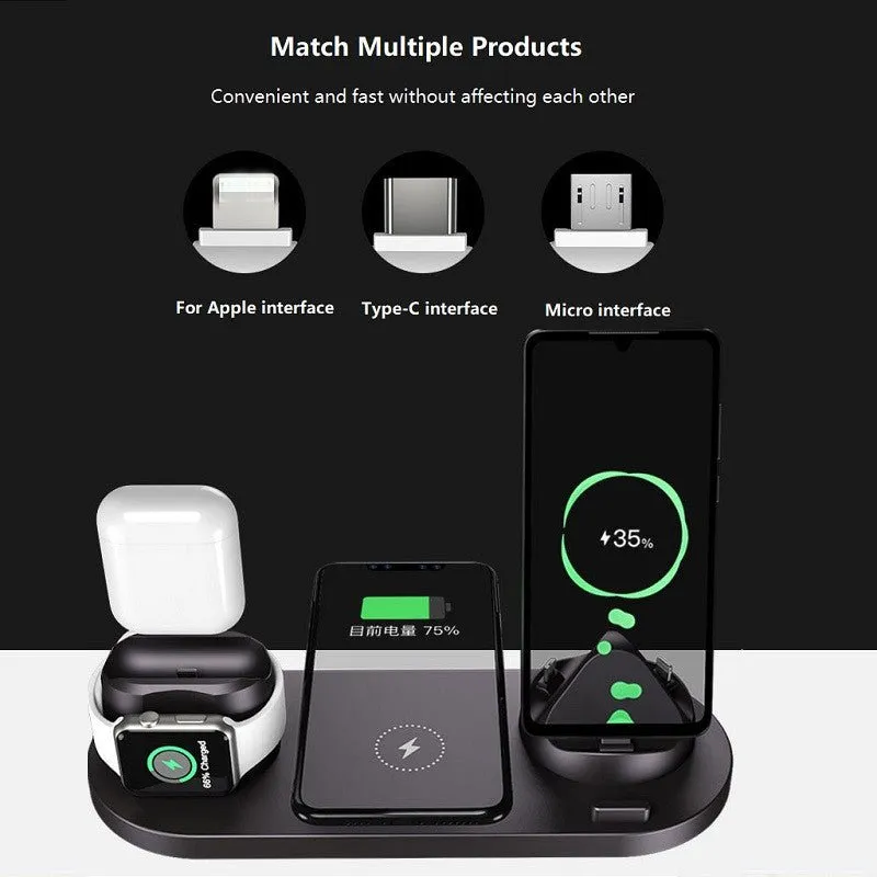 Woowooh 6-in-1 Wireless Fast Charging Station 10W