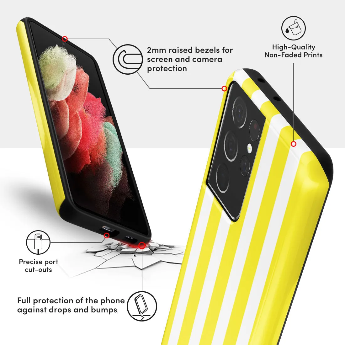 Yellow Stripe Custom - Samsung Galaxy S21 Ultra 5G Case