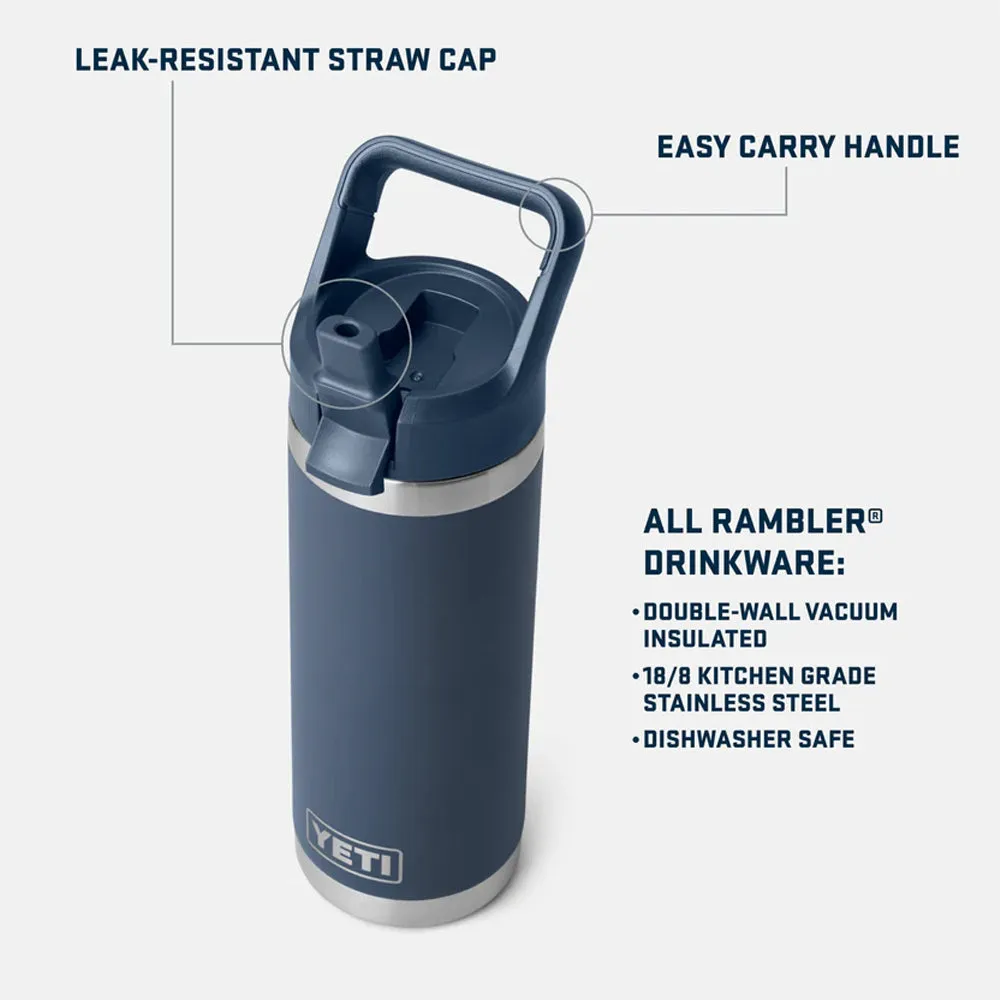 Yeti Rambler 18oz Colour Straw Bottle - Navy